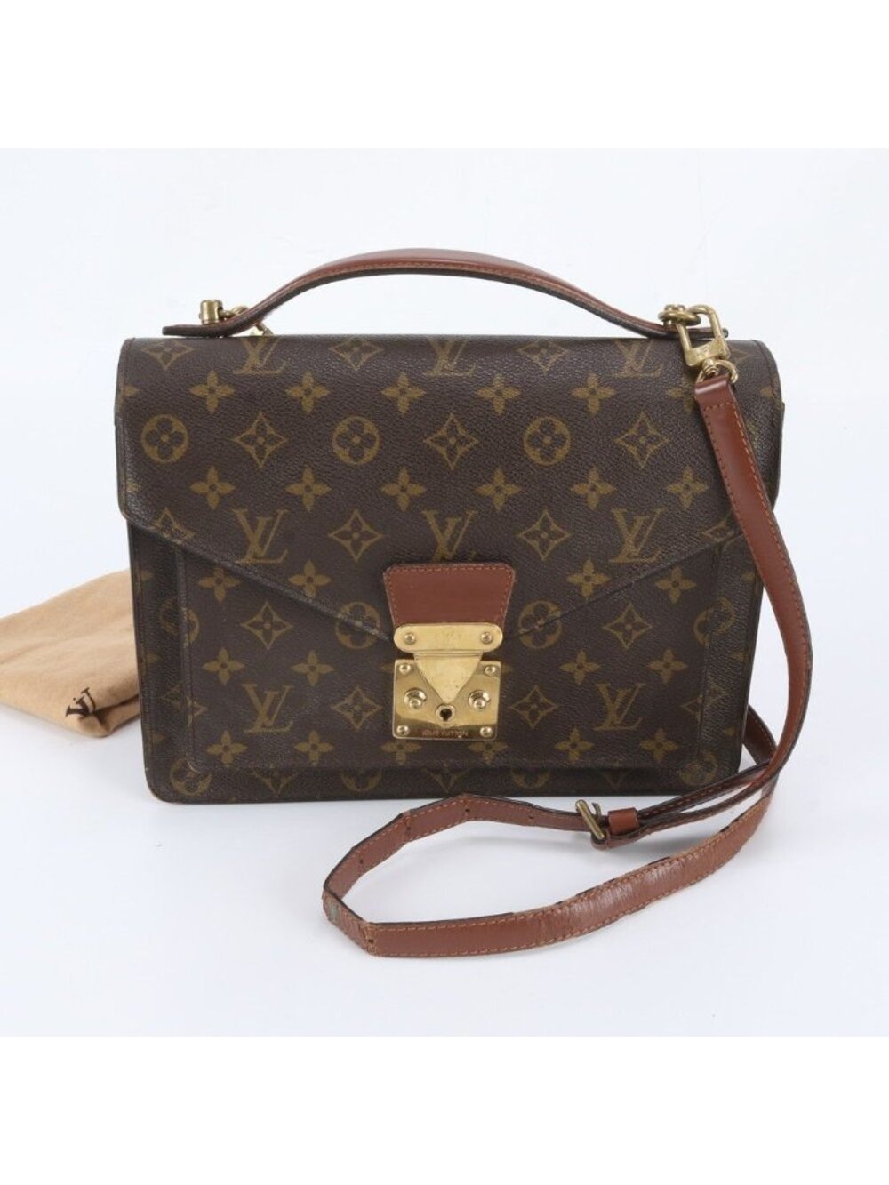 Louis Vuitton Monogram Monceau Leather 2-Way Shoulder Bag Crossbody
